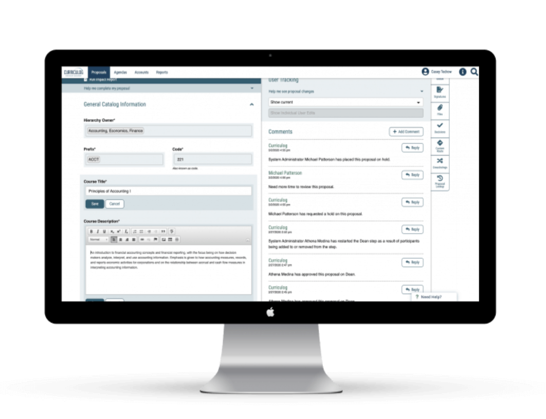 screenshot of Modern Campus Connected Curriculum